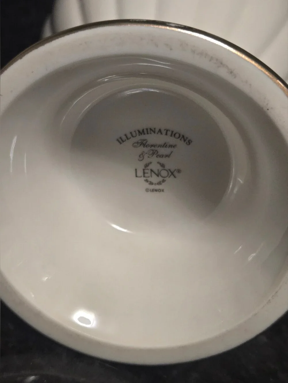 Vintage Lenox Illuminations Florentine Of Pearl Candle Storage Jar Not Lid